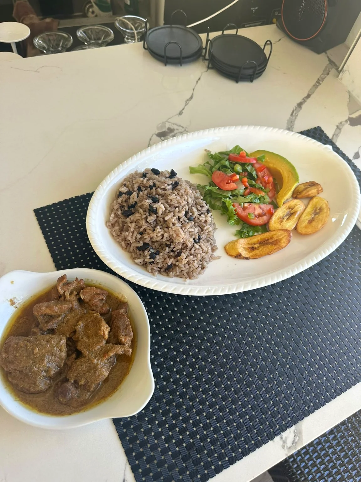 Rice & Peas with Stew